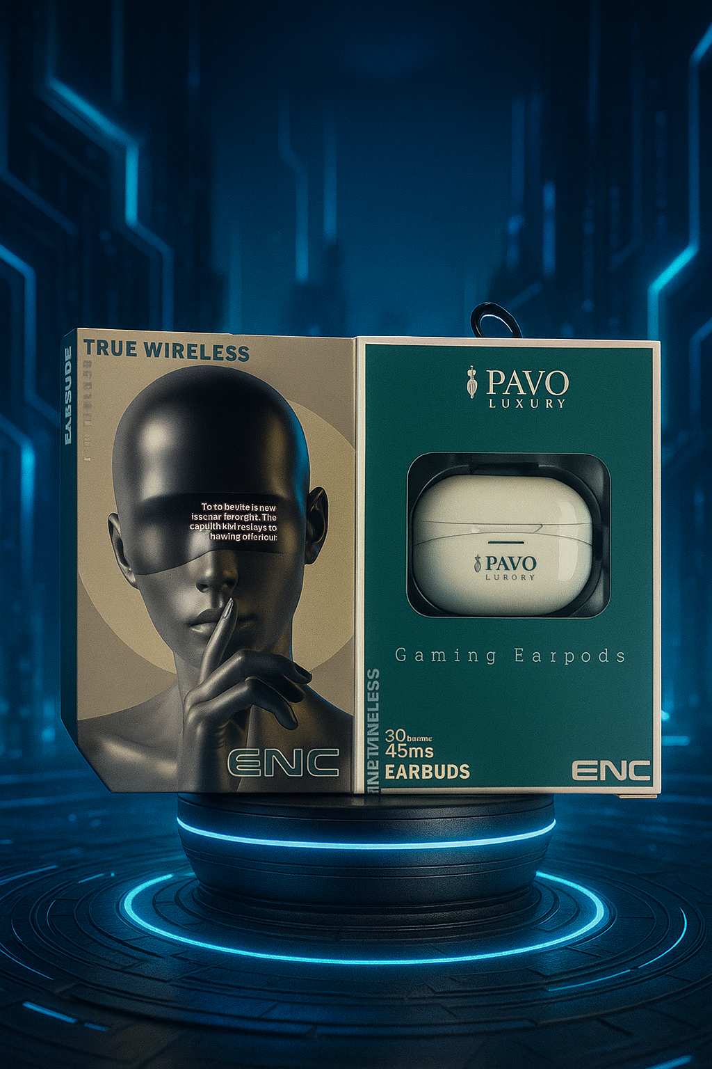 PAVO Luxury P - 124 TWS Earbuds | V5.3 | 14mm Driver | ENC Call Mic | ANC -42dB + 3dB | 30H Playtime - Image 6