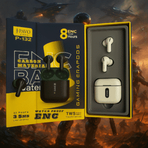 PAVO Luxury P - 132 | Gaming Earbuds | Low Latency 35ms | Dual Mic ENC | 32H Battery | TWS | Anti sweat