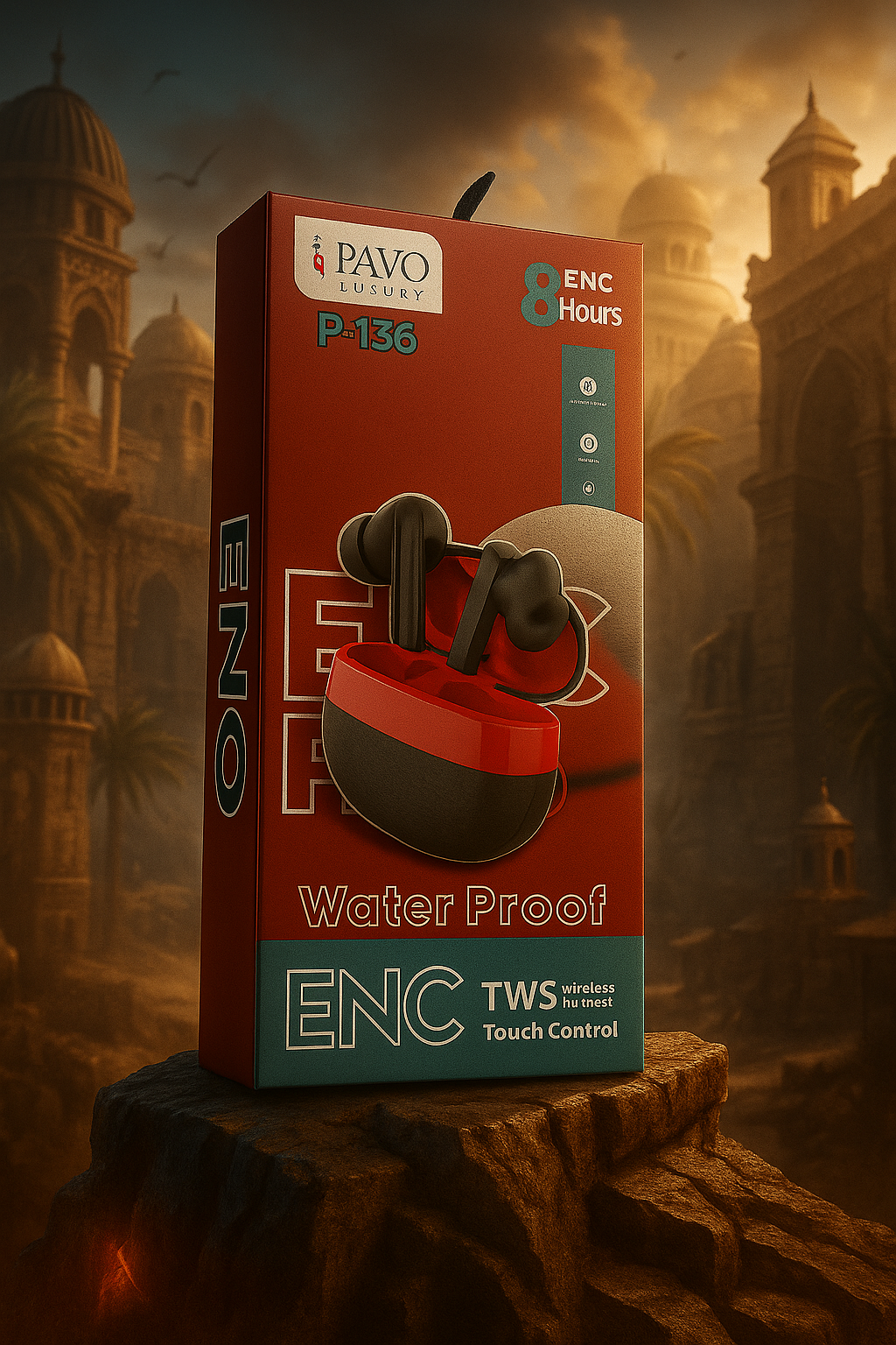 PAVO P - 136 Gaming Earbuds | Low Latency 35ms | Dual Mic ENC | 32H Battery | TWS | Anti sweat - Image 7