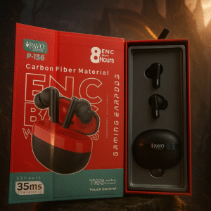 PAVO P - 136 Gaming Earbuds | Low Latency 35ms | Dual Mic ENC | 32H Battery | TWS | Anti sweat