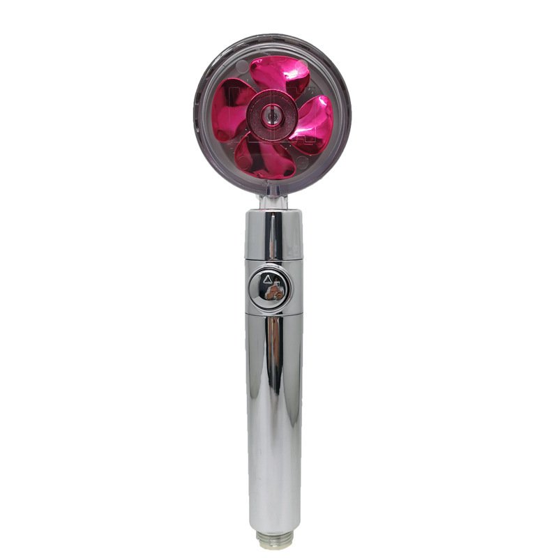 Propeller Driven Shower Head With Stop Button And Cotton Filter Turbocharged High Pressure Handheld Shower Nozzle - Image 4